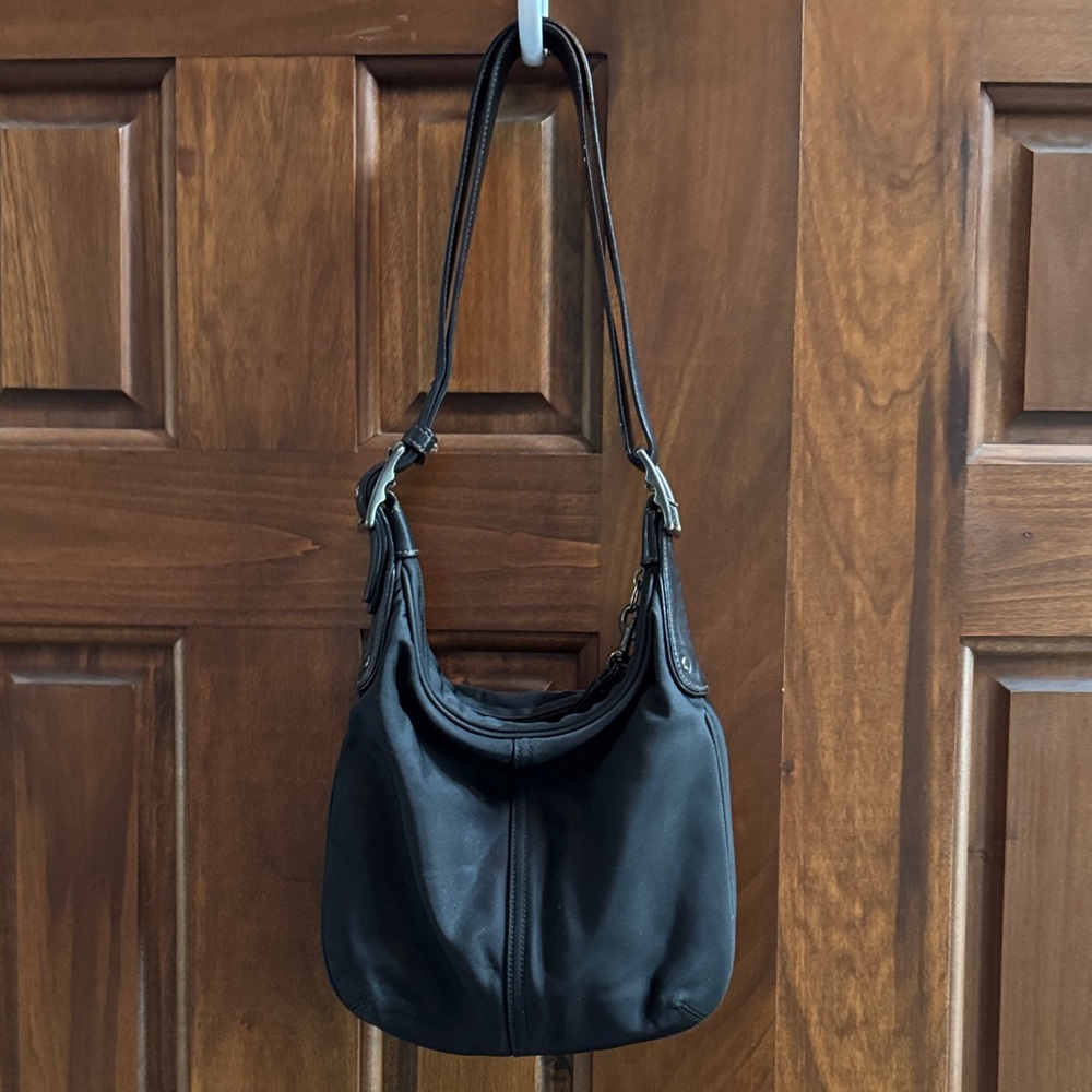 Coach Black Leather and neoprene Shoulder Bag